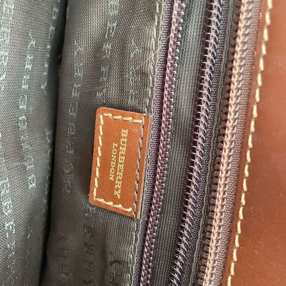 AUTHENTIC BURBERRY Brown Suede Leather Tote Bag - Picture 8 of 11